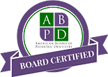 The image features a logo with text elements, including ABD, BOARD CERTIFIED, and other smaller text, all within a circular frame. The style of the image suggests it is a digital graphic, possibly used for certification purposes.